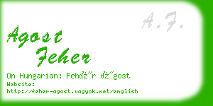 agost feher business card